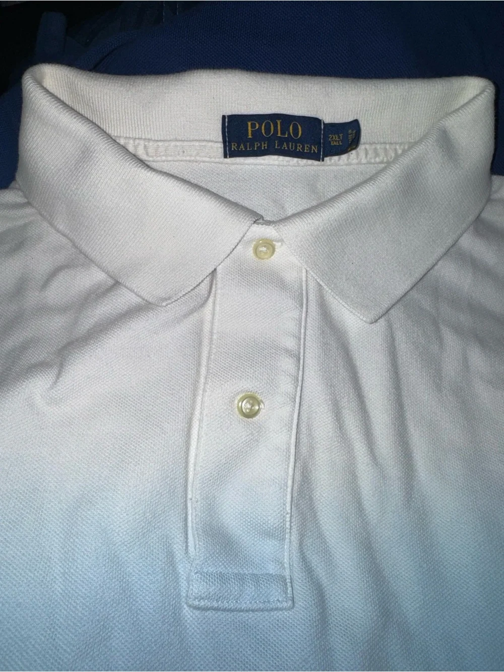 Ralph Lauren Men's White Blue Ombre Polo Shirt 2XLT Tall GUC